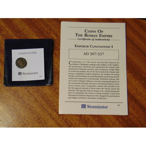 293 - Westminster 'The Coins of the Roman Empire Collection' - thirteen genuine Roman coins, with certific... 