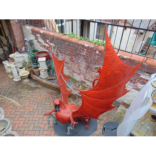 300 - Massive wrought iron Welsh Dragon made by Poplars Forge, Hawarden, in 2012. Approx. 2.9m high and 2.... 