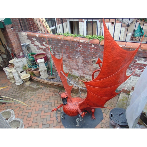 300 - Massive wrought iron Welsh Dragon made by Poplars Forge, Hawarden, in 2012. Approx. 2.9m high and 2.... 