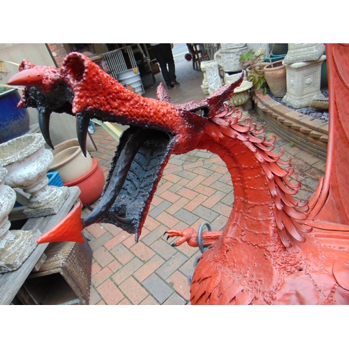 300 - Massive wrought iron Welsh Dragon made by Poplars Forge, Hawarden, in 2012. Approx. 2.9m high and 2.... 