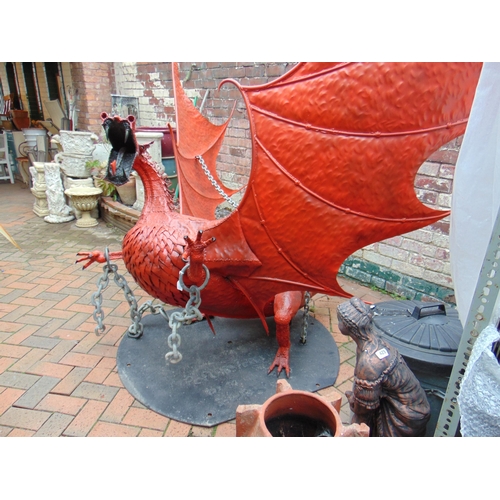 300 - Massive wrought iron Welsh Dragon made by Poplars Forge, Hawarden, in 2012. Approx. 2.9m high and 2.... 