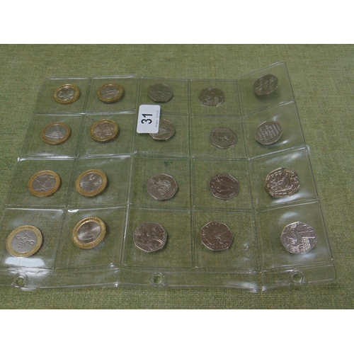 31 - Twelve collectable 50p coins, and eight collectable £2 coins.