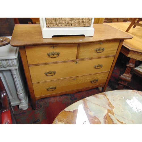 335 - Continental oak bedroom suite, comprising mirror back dressing chest and smaller chest.