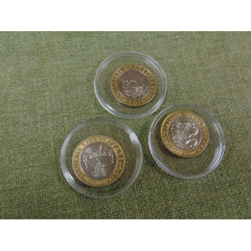 34 - Set of three uncirculated Shakespeare £2 coins.