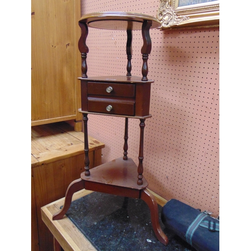 360 - Reproduction wash stand, having single drawer and on down swept supports, 31.5