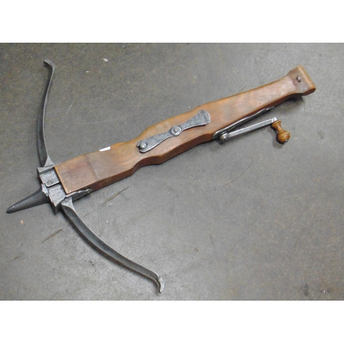 45 - Reproduction Medieval crossbow, and a small spear (2).