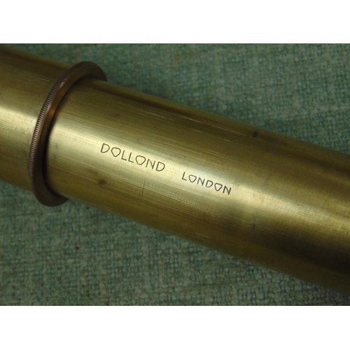 55 - Dollond of London brass and leather five drawer telescope.