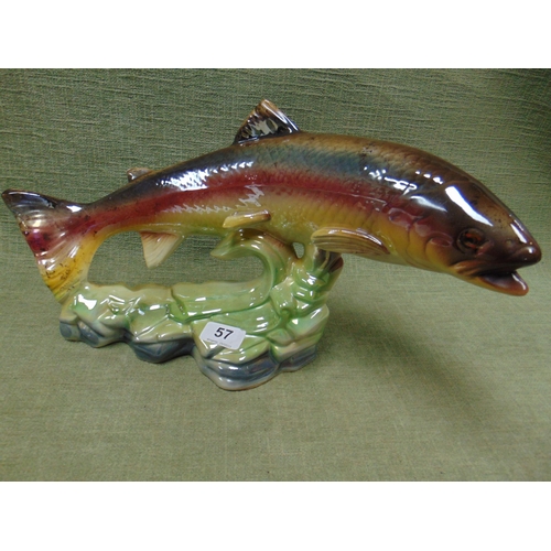 57 - Large lustre glazed ceramic Trout, 17