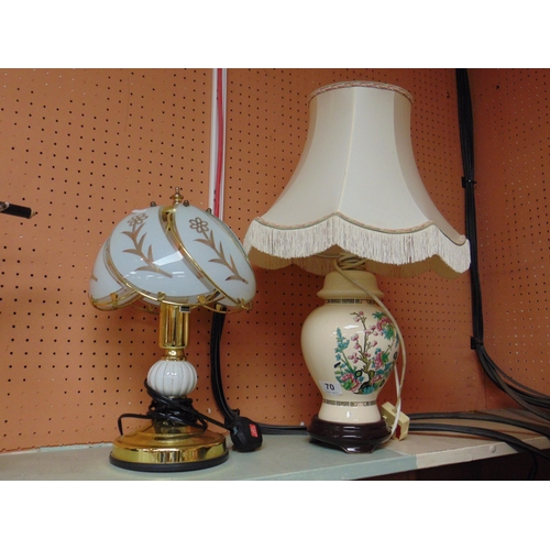 70 - Two modern table lamps and shades.