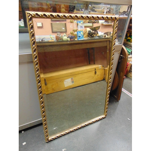 76 - Rectangular gilt framed wall mirror, 32 x 21.5