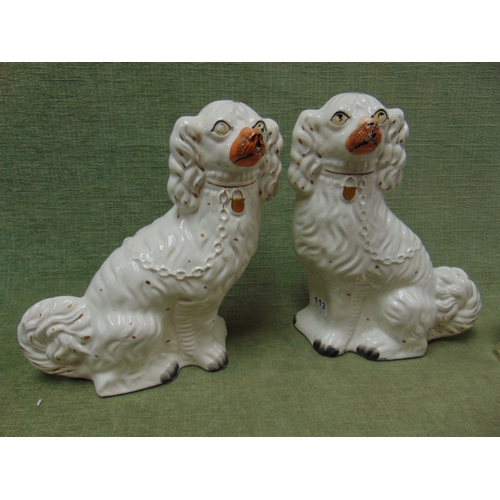 113 - Pair of 19th century Staffordshire spaniels, 13