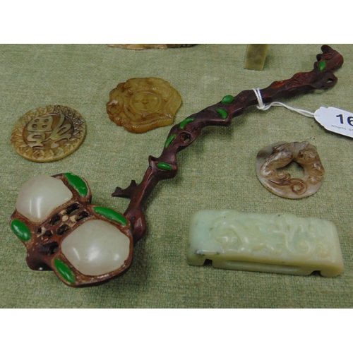 16 - Various carved and pierced Jade / Jadeite roundels, ornaments etc.