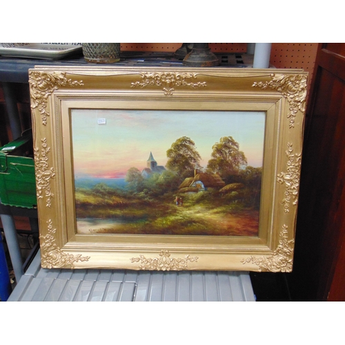 168 - Pair of framed oil paintings, country scenes.