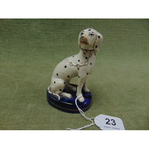 23 - 19th century Staffordshire figure of a seated Dalmation, 5