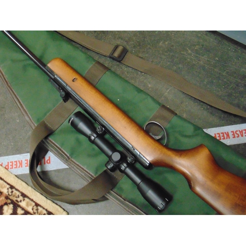 26 - BSA Supersport .22 air rifle with AGS 4 x 32 scope and gunslip.