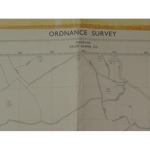 280 - Quantity of unframed OS maps, Mainly North Shropshire.