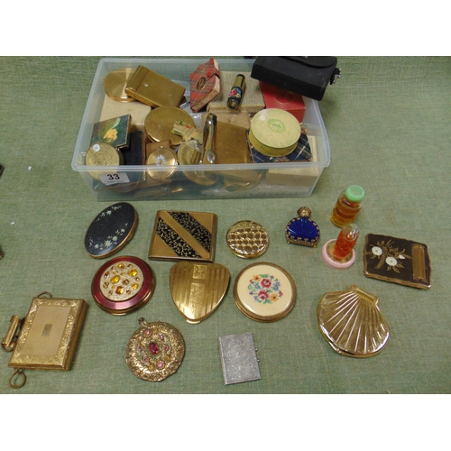 33 - Collection of vintage powder compacts etc.