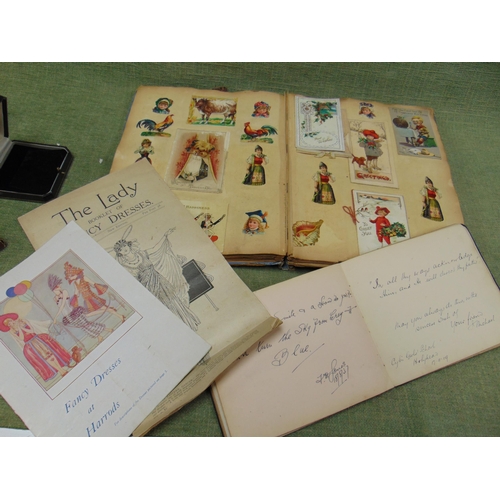 34 - Vintage autograph album, Victorian scrapbook etc.