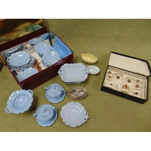 36 - Boxed antique crested china doll's tea set, another doll's part tea set etc.