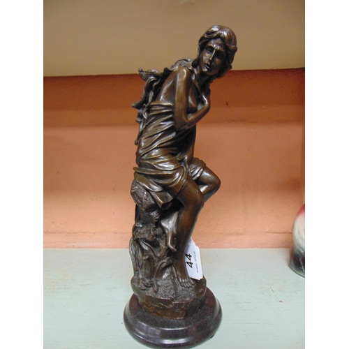 44 - Reproduction bronze figure of a semi-nude female, 11.75