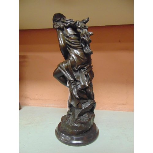 44 - Reproduction bronze figure of a semi-nude female, 11.75