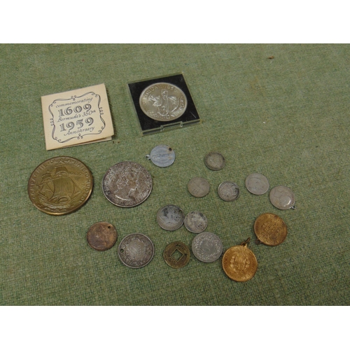 65 - Hudson's Bay token, 164 Bermuda Crown, various other coins and medallions etc.