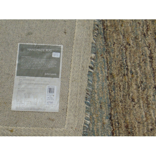 74 - John Lewis wool mix handmade rug, Grey / Scandi Sketch Stripe, approx. 118 x 79