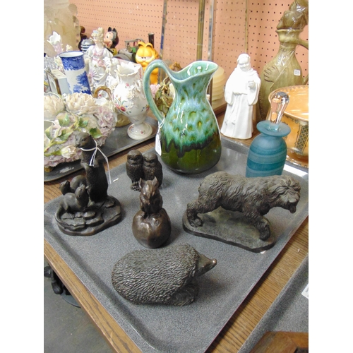 81 - Various bronze effect animal figures etc.