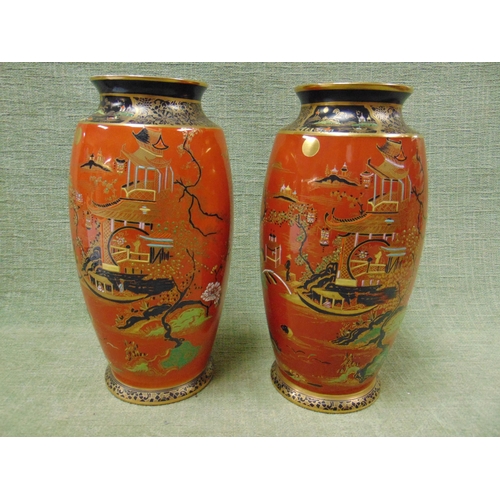 140 - Pair of Carlton Ware Chinoiserie decorated vases, 10