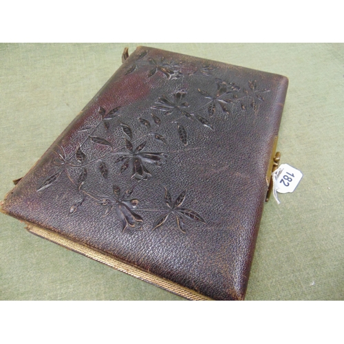 182 - Victorian tooled leather photograph album.