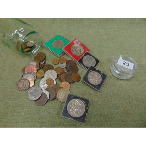 25 - Collection of commemorative Crowns and other coins..