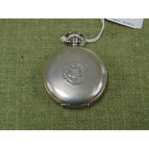 40 - Renown silver cased open faced pocket watch, top wind.