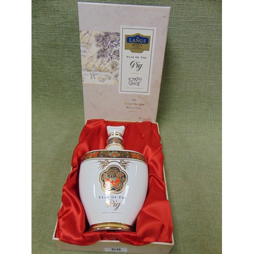 68 - Boxed special edition decanter of Lang's Select Scotch Whisky, The Chinese New Year - Year of the Pi... 