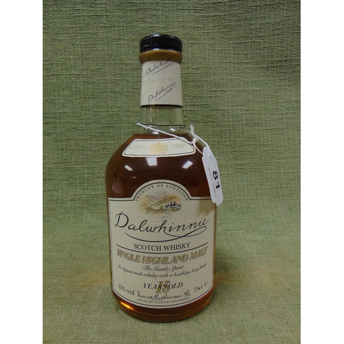 81 - 75cl bottle of Dalwhinnie Single Highland Malt Scotch Whisky 15 Years Old.