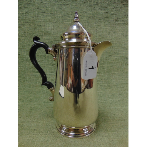 1 - George VI silver chocolate pot of plain tapered form, Birmingham 1939, 8