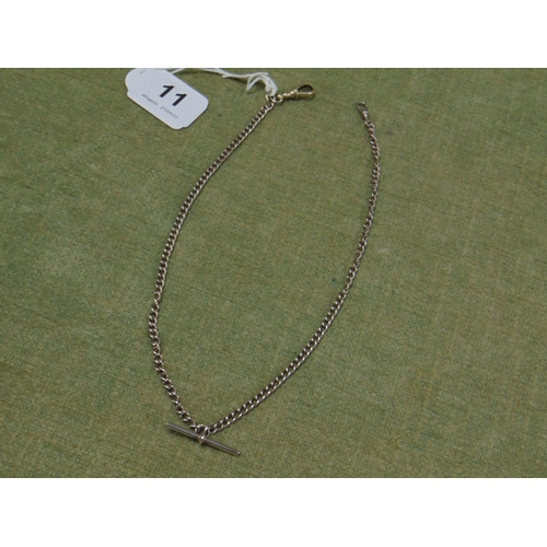 11 - Silver double Albert watch chain.