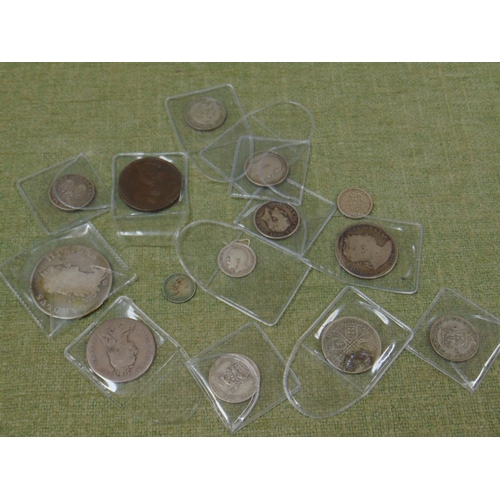 135 - Collection of antique and later coins, including a Charles ll silver crown 1662.