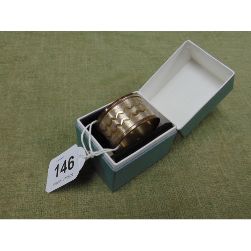 146 - Boxed silver napkin holder, Henry Griffin & Sons Ltd (probably) Sheffield 1977.