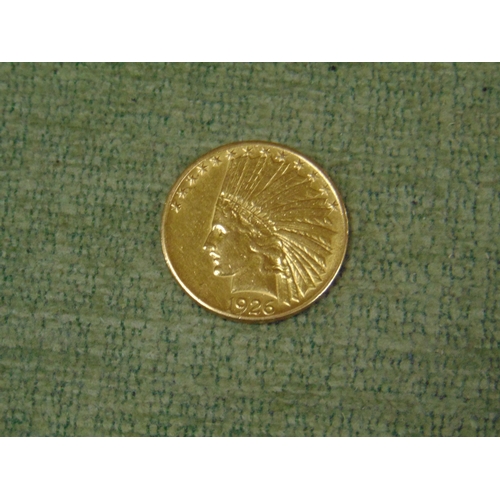 153 - Indian head 1926 gold ten dollar coin.16.5gms.