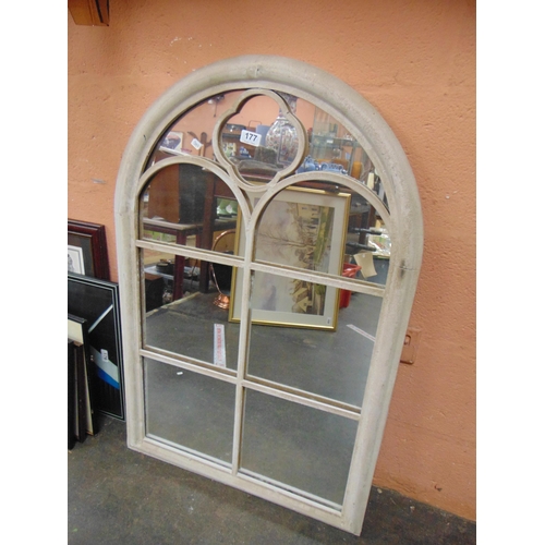 177 - Contemporary arched top wall mirror. 38 x 24