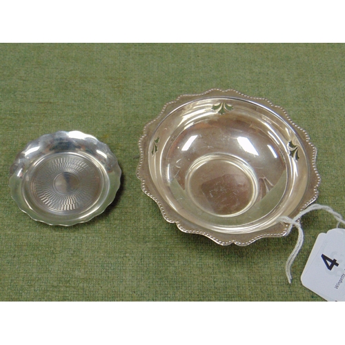 4 - Plated bowl and a miniature dish, (2).