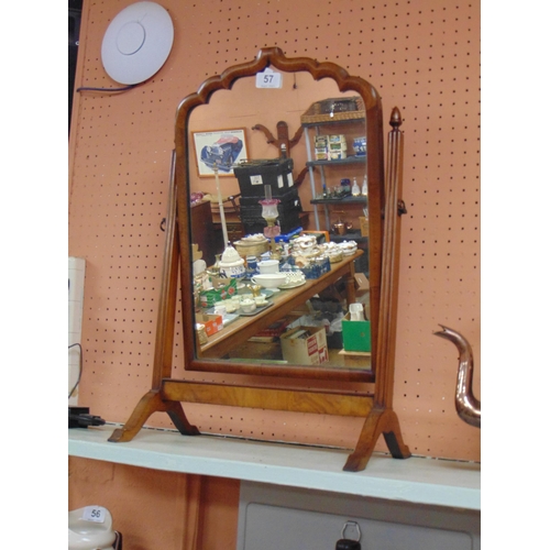 57 - Walnut veneered dressing table mirror. 22 x 14