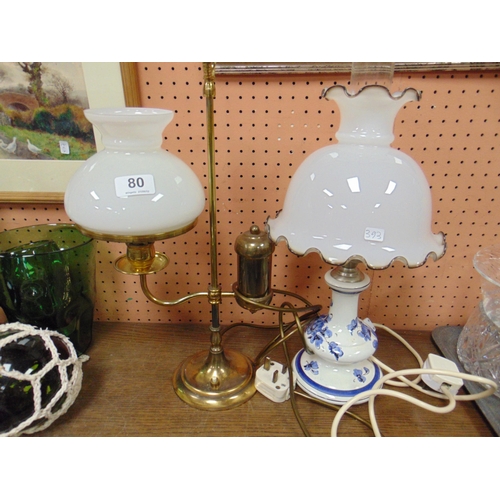 80 - Reproduction electric student's lamp, and one other lamp. (2).