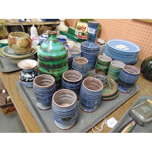 83 - Tray of Llangollen studio pottery.