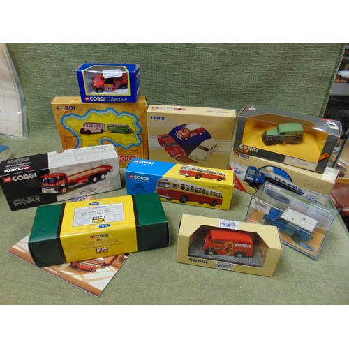 232 - Ten boxed Corgi classics collectable model vehicles ( some multi boxed sets ).