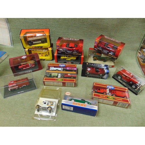 233 - Fourteen mint and boxed die cast collectable model vehicles, Corgi/ Dinky, etc. Including ''local Ba... 