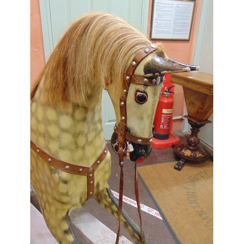 260 - Vintage Dapple Grey rocking horse, 43 x 63