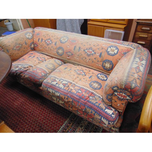 315 - Chesterfield settee, having Persian pattern, in barn find condition. 88