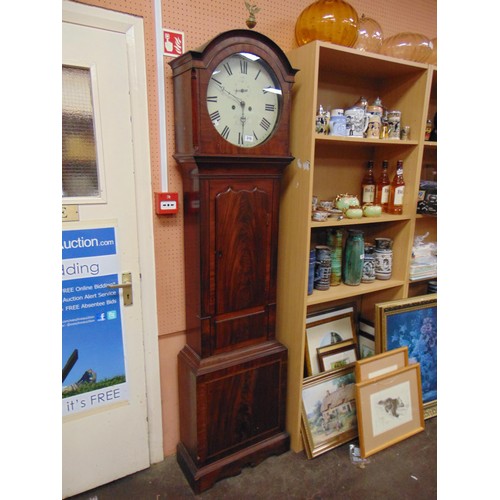 316 - Robert Reskel, Liverpool, Mahogany dome topped cased 8 day long case clock, Brass eagle mount, ename... 