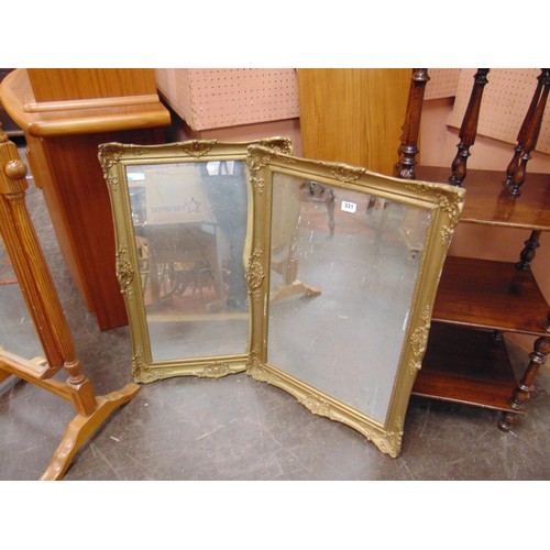 331 - Pair of ornate gilt framed rectangular wall mirrors, each 31 x 21